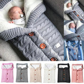 SMGSLIB Baby Winter Warm Sleeping Bags Infant Button Knit Swaddle-TB00759-Veeddydropshipping